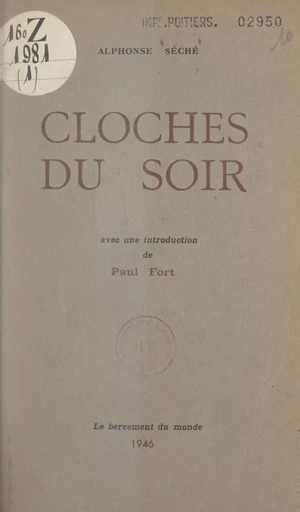 Cloches du soir - Alphonse Séché - FeniXX réédition numérique