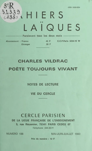 Charles Vildrac, poète toujours vivant - Paul Maunoury - FeniXX réédition numérique