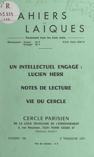 Un intellectuel engagé : Lucien Herr - Étienne Verley - FeniXX réédition numérique