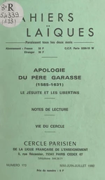 Apologie du Père Garasse, 1585-1631 : le Jésuite et les libertins