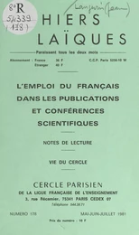 L'emploi du français dans les publications et conférences scientifiques