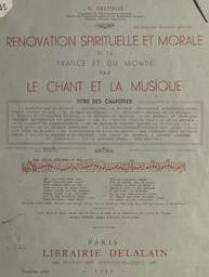 Rénovation spirituelle et morale de la France et du monde par le chant et la musique