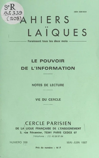 Le pouvoir de l'information - Henri Caillavet, Pierre Lamarque, Marc Paillet - FeniXX réédition numérique