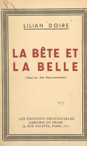 La bête et la belle - Lilian Doire - FeniXX réédition numérique