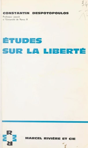 Études sur la liberté - Constantin Despotopoulos - FeniXX réédition numérique