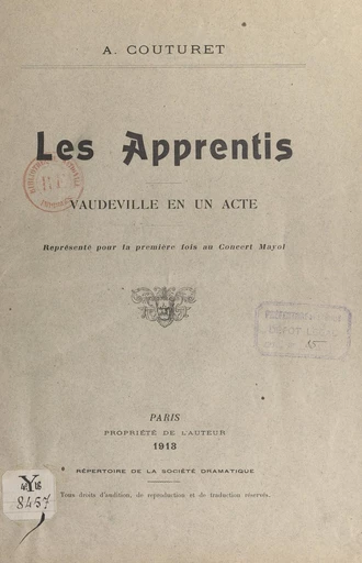 Les apprentis - Adolphe Couturet - FeniXX réédition numérique