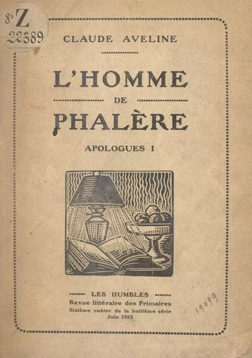 L'homme de Phalère - Claude Aveline - FeniXX réédition numérique