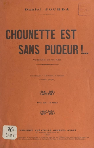 Chounette est sans pudeur ! - Daniel Jourda - FeniXX réédition numérique