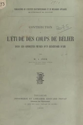 Contribution à l'étude des coups de bélier dans les conduites munies d'un réservoir d'air