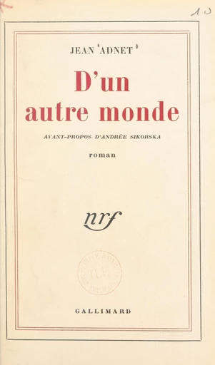 D'un autre monde - Jean Adnet - FeniXX réédition numérique