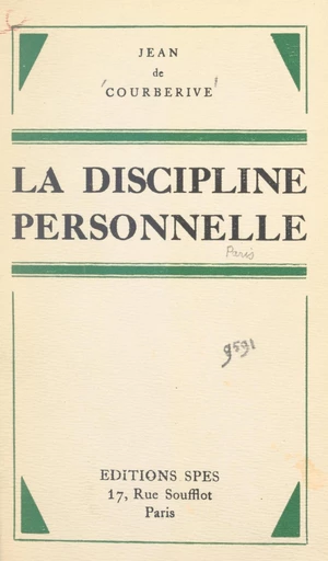 La discipline personnelle - Jean de Courberive - FeniXX réédition numérique