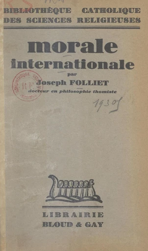 Morale internationale - Joseph Folliet - FeniXX réédition numérique