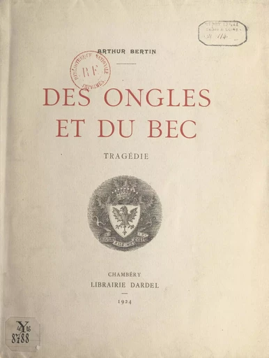 Des ongles et du bec - Arthur Bertin - FeniXX réédition numérique