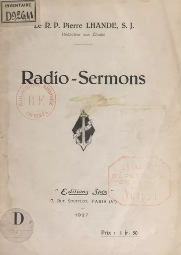 Radio-sermons - Pierre Lhande - FeniXX réédition numérique