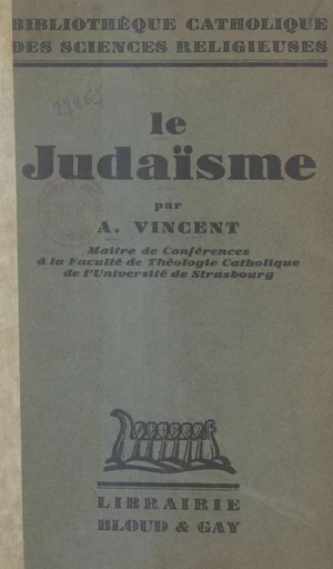 Le judaïsme - Albert Vincent - FeniXX réédition numérique