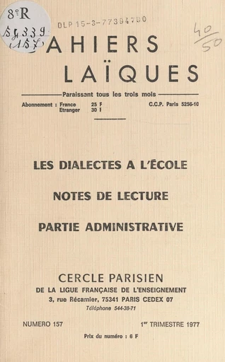 Les dialectes à l'école - Louis Trégaro - FeniXX réédition numérique