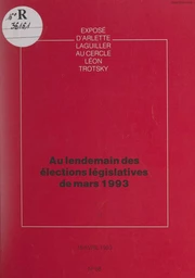 Au lendemain des élections législatives de mars 1993