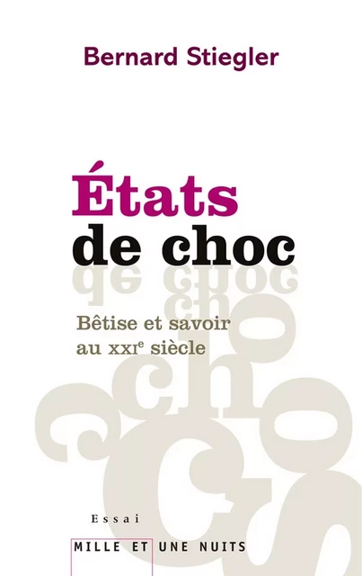 Etats de choc - Bernard Stiegler - Fayard/Mille et une nuits