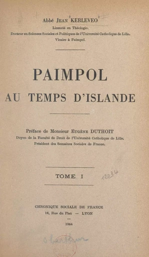 Paimpol au temps d'Islande (1) - Jean Kerléveo - FeniXX réédition numérique