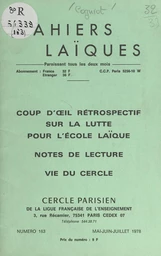 Coup d'œil rétrospectif sur la lutte pour l'école laïque