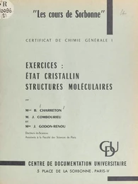 Exercices : état cristallin, structures moléculaires