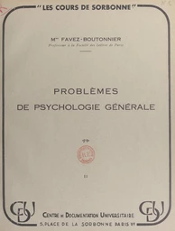 Problèmes de psychologie générale