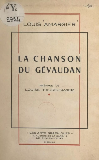 La chanson du Gévaudan - Louis Amargier - FeniXX réédition numérique