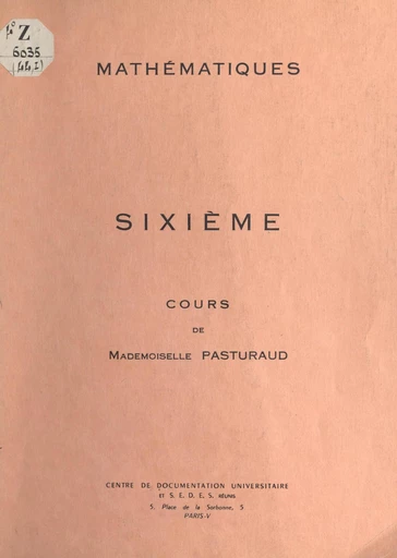 Mathématiques - Marie-Thérèse Pasturaud - FeniXX réédition numérique