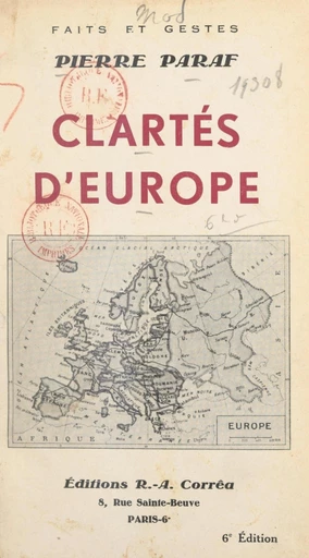 Clartés d'Europe - Pierre Paraf - FeniXX réédition numérique