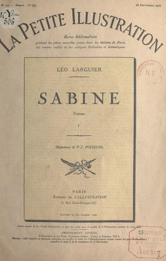 Sabine - Léo Larguier - FeniXX réédition numérique