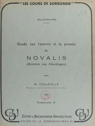 Étude sur l'œuvre et la pensée de Novalis (Heinrich von Ofterdingen) (2)