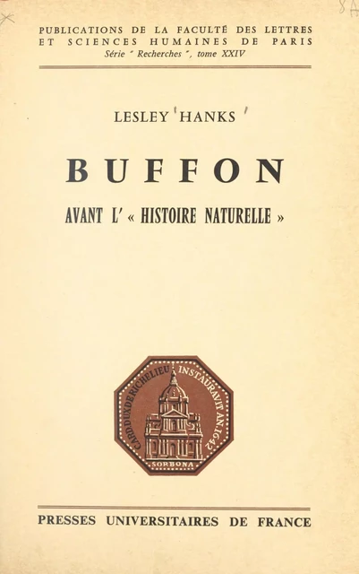 Buffon avant l'Histoire naturelle - Lesley Hanks - FeniXX réédition numérique