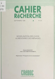 Modélisation des choix alimentaires des ménages