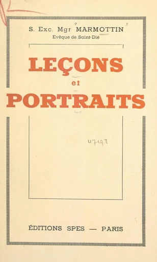 Leçons et portraits - Louis Marmottin - FeniXX réédition numérique