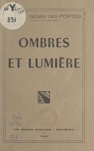 Ombres et lumière - Alys Le Gigan des Portes - FeniXX réédition numérique