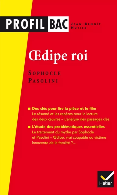 Profil - Sophocle/Pasolini, Oedipe roi -  Sophocle,  Pasolini - Hatier