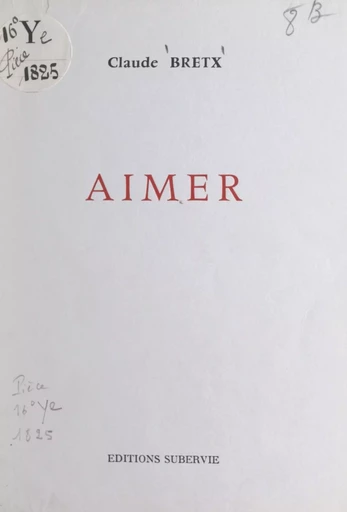 Aimer - Claude Bretx - FeniXX réédition numérique