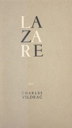 Lazare - Charles Vildrac - FeniXX réédition numérique