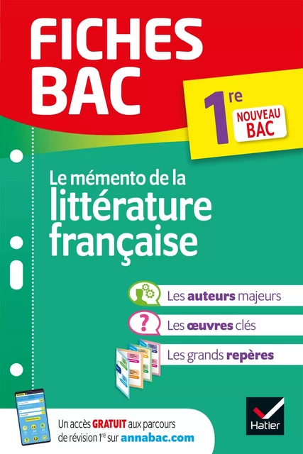 Fiches bac - Mémento de la littérature française 1re - Hélène Potelet - Hatier