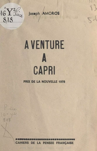 Aventure à Capri - Joseph Amoros - FeniXX réédition numérique