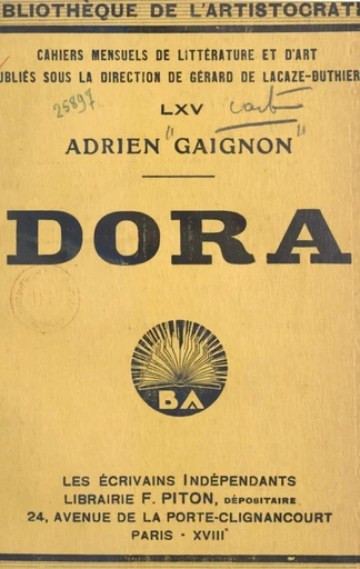 Dora - Adrien Gaignon - FeniXX réédition numérique