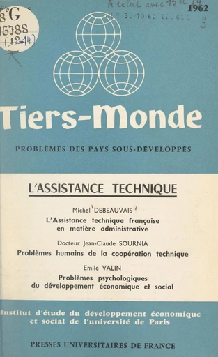 L'assistance technique : l'assistance technique française en matière administrative - Michel Debeauvais, Jean-Claude Sournia - FeniXX réédition numérique