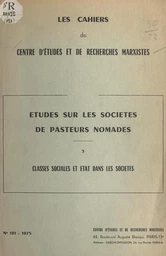 Études sur les sociétés de pasteurs nomades (3). Classes sociales et État dans les sociétés