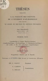 Contribution à l'étude physicochimique, conductimétrique, électrométrique et thermogravimétrique, des acides et des sels potassiques isopolyboriques et isopolygermaniques