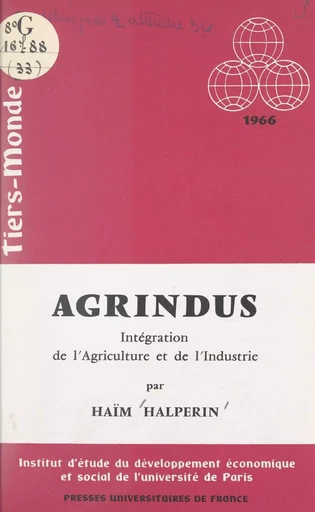 Agrindus - Haïm Halperin - FeniXX réédition numérique