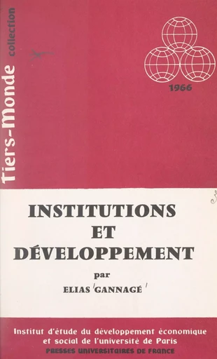 Institutions et développement - Élias Gannagé - FeniXX réédition numérique