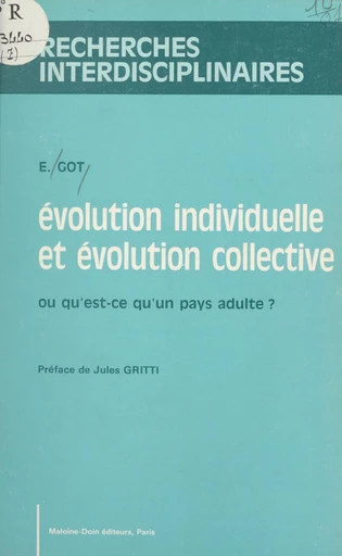 Évolution individuelle et évolution collective - Étienne Got - FeniXX réédition numérique