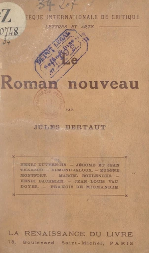 Le roman nouveau - Jules Bertaut - FeniXX réédition numérique