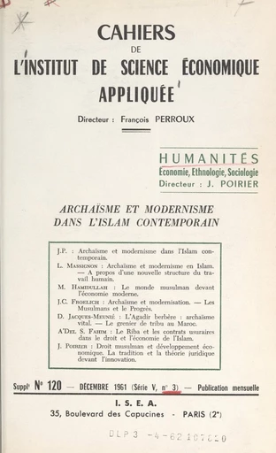 Archaïsme et modernisme dans l'Islam contemporain -  Institut de science économique appliquée - FeniXX réédition numérique