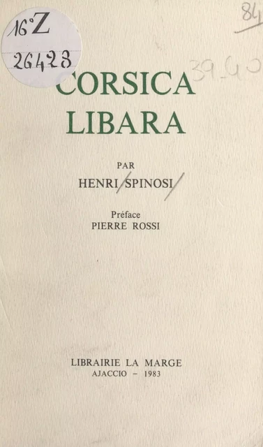 Corsica libara - Henri Spinosi - FeniXX réédition numérique